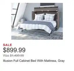 Costco Illusion Full Cabinet Bed With Mattress, Gray offer