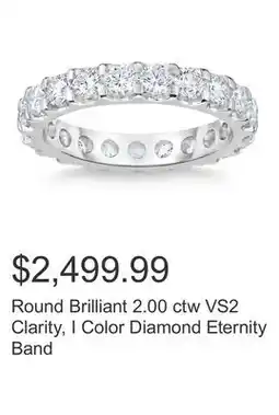 Costco Round Brilliant 2.00 ctw VS2 Clarity, I Color Diamond Eternity Band offer