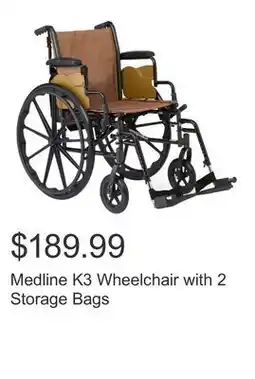 Costco Medline K3 Wheelchair with 2 Storage Bags offer