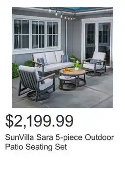 Costco SunVilla Sara 5-piece Outdoor Patio Seating Set offer