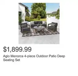 Costco Agio Menorca 4-piece Outdoor Patio Deep Seating Set offer