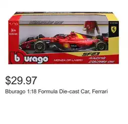 Costco Bburago 1:18 Formula Die-cast Car, Ferrari offer