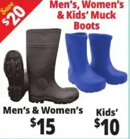 Ocean State Job Lot Men's, Women's & Kids' Muck Boots offer