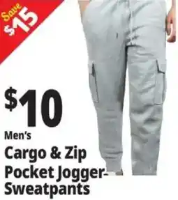 Ocean State Job Lot Men's Cargo & Zip Pocket Jogger- Sweatpants offer