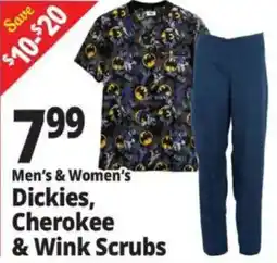 Ocean State Job Lot Men's & Women's Dickies, Cherokee & Wink Scrubs offer