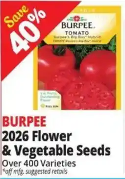 Ocean State Job Lot Burpee 2026 flower & vegetable seeds offer