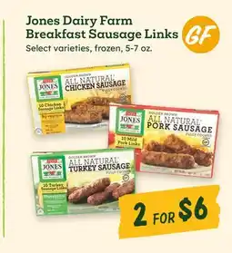Sprouts Farmers Market Jones Dairy Farm Breakfast Sausage Links offer