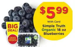 Ralphs Simple Truth Organic 18 oz Blueberries offer