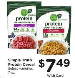 Ralphs Simple Truth Protein Cereal offer
