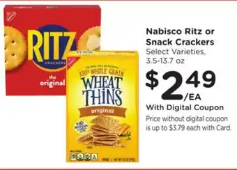 Ralphs Nabisco Ritz or Snack Crackers offer