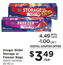 Ralphs Kroger Slider Storage or Freezer Bags offer