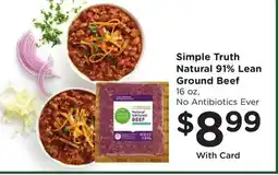 Ralphs Simple Truth Natural 91% Lean Ground Beef offer