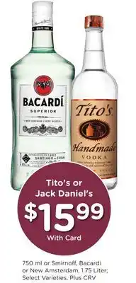 Ralphs Tito's or Jack Daniel's offer