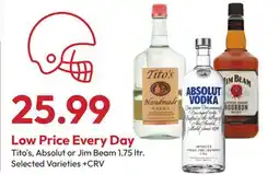 Stater Bros Tito's, Absolut or Jim Beam offer