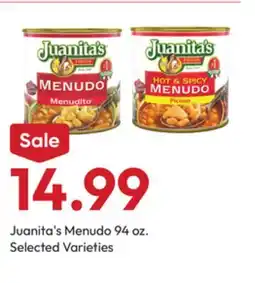 Stater Bros Juanita's Menudo offer