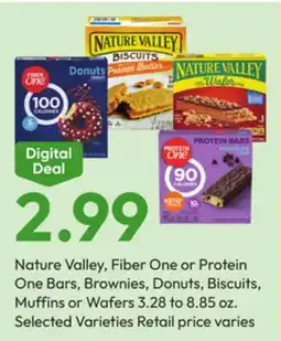 Stater Bros Nature Valley, Fiber One or Protein One Bars, Brownies, Donuts, Biscuits, Muffins or Wafers offer