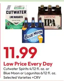 Stater Bros Cutwater Spirits 4/12 fl. oz. or Blue Moon or Lagunitas 6/12 fl. oz offer
