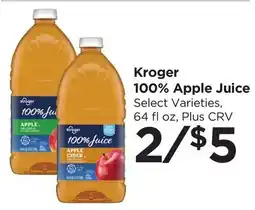 Food 4 Less Kroger 100% Apple Juice offer