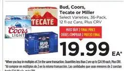 Food 4 Less Bud, Coors, Tecate or Miller offer