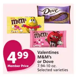 Pavilions Valentines M & M' s or Dove offer