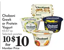 Pavilions Chobani Greek or Protein Yogurt offer