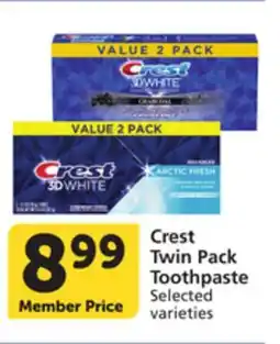 Pavilions Crest Twin Pack Toothpaste offer