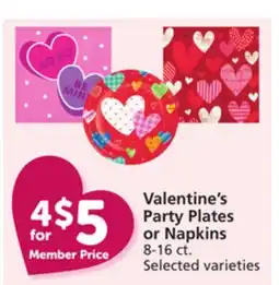 Albertsons Valentine's Party Plates or Napkins offer