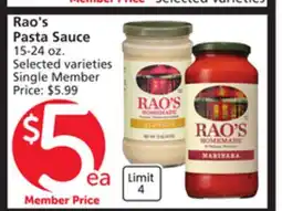 Albertsons Rao's Pasta Sauce offer