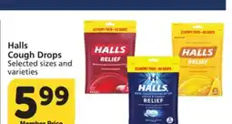 Albertsons Halls Cough Drops offer