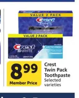 Albertsons Crest Twin Pack Toothpaste offer