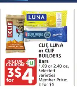 Albertsons CLIF, LUNA or CLIF BUILDERS Bars offer