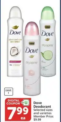 Albertsons Dove Deodorant offer