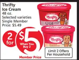 Vons Thrifty Ice Cream offer