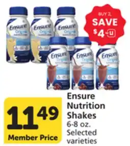 Vons Ensure Nutrition Shakes offer