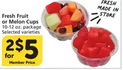 Vons Fresh Fruit or Melon Cups offer
