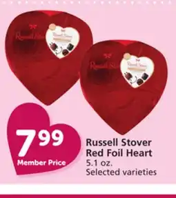Vons Russell Stover Red Foil Heart offer