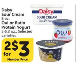 Vons Daisy Sour Cream 8 oz., Oui or Ratio Protein Yogurt 5-5.3 oz offer
