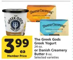 Vons The Greek Gods Greek Yogurt 24 oz. or Danish Creamery Butter 8 oz offer