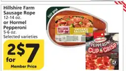 Vons Hillshire Farm Sausage Rope 12-14 oz. or Hormel Pepperoni 5-6 oz offer