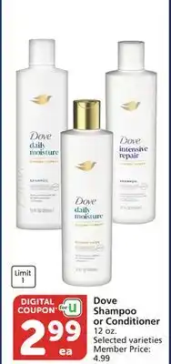 Vons Dove Shampoo or Conditioner offer