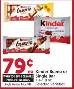 Vons Kinder Bueno or Single Bar offer