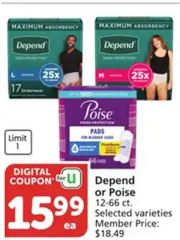 Vons Depend or Poise offer