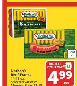 Vons Nathan's Beef Franks offer