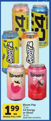 Vons Bloom Pop 12 oz. C4 Energy or Ghost 16 oz offer