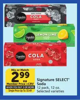 Vons Signature SELECT Soda offer