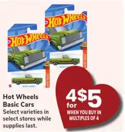 Jewel-Osco Hot Wheels Basic Cars offer