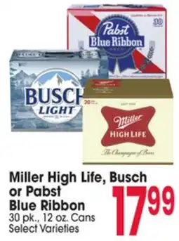 Jewel-Osco Miller High Life, Busch or Pabst Blue Ribbon offer