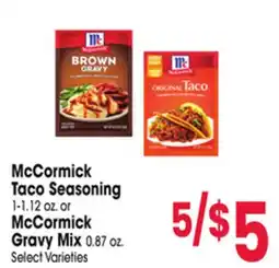 Jewel-Osco McCormick Taco Seasoning 1-1.12 oz. or McCormick Gravy Mix 0.87 oz offer