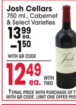 Jewel-Osco Josh Cellars offer