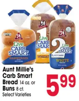 Jewel-Osco Aunt Millie's Carb Smart Bread 14 oz. or Buns 8 ct offer